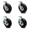Service Caster 10 Inch Black Pneumatic Wheel Caster Swivel with Swivel Locks 2 with Brake, 4PK SCC-100S3504-PNB-BSL-2-TLB-2 - alternate 1